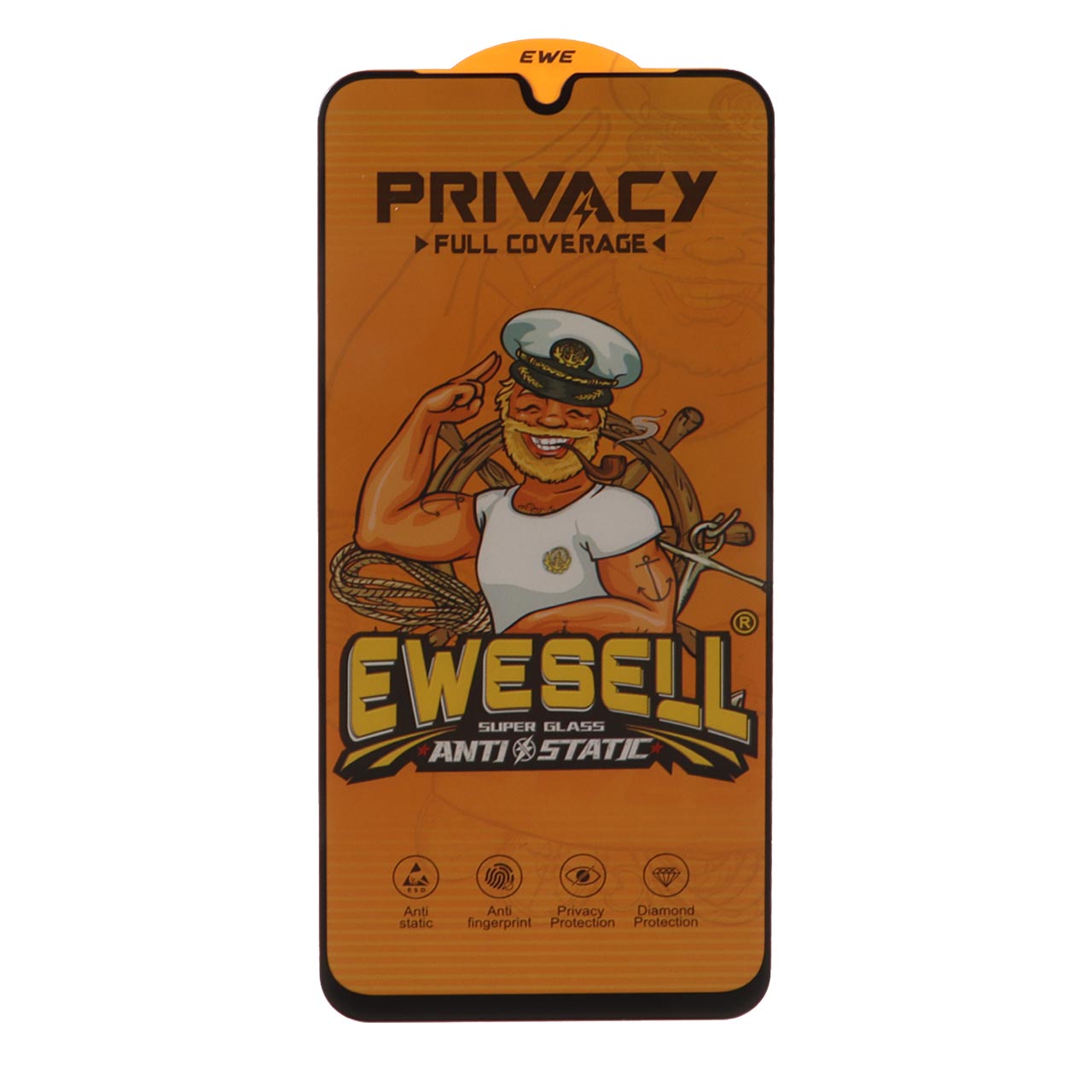 محافظ صفحه نمایش شیشه ای Full Cover Ewesell Anti Static Privacy مدل Samsung Galaxy A17 / A16 / A26